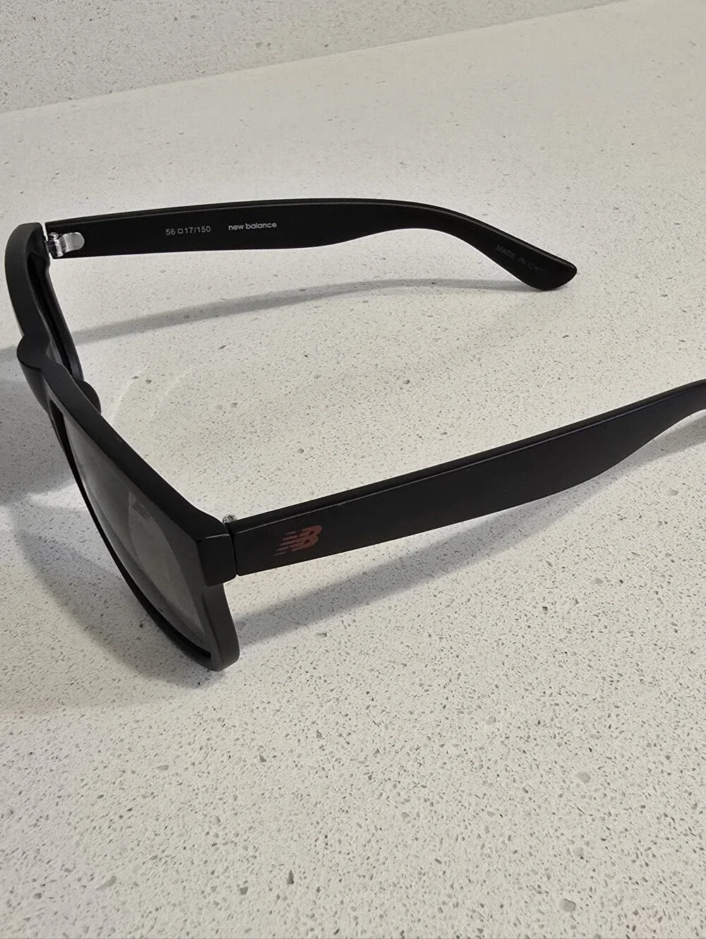 New Balance Men's Matte Black Polarized Sunglasses with Dark Lenses